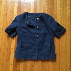 BANANA REPUBLIC Button-Down Navy Blazer Short Slv
